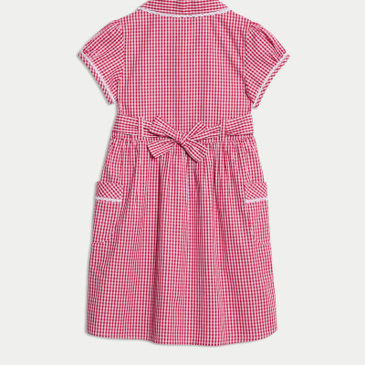 Pure Cotton Gingham School Dress (2-14 Yrs)