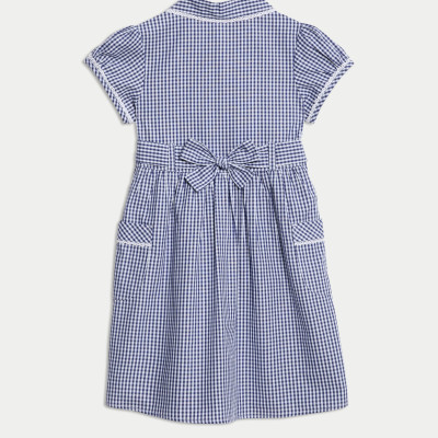 Pure Cotton Gingham School Dress (2-14 Yrs)