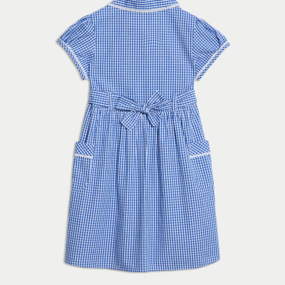 Pure Cotton Gingham School Dress (2-14 Yrs)