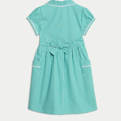 Pure Cotton Gingham School Dress (2-14 Yrs)