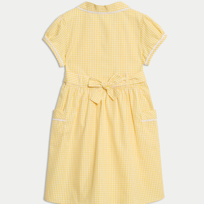 Pure Cotton Gingham School Dress (2-14 Yrs)