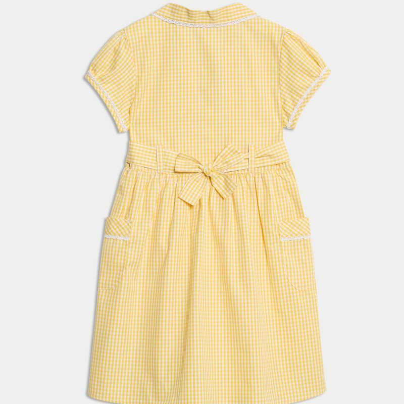 Pure Cotton Gingham School Dress (2-14 Yrs)