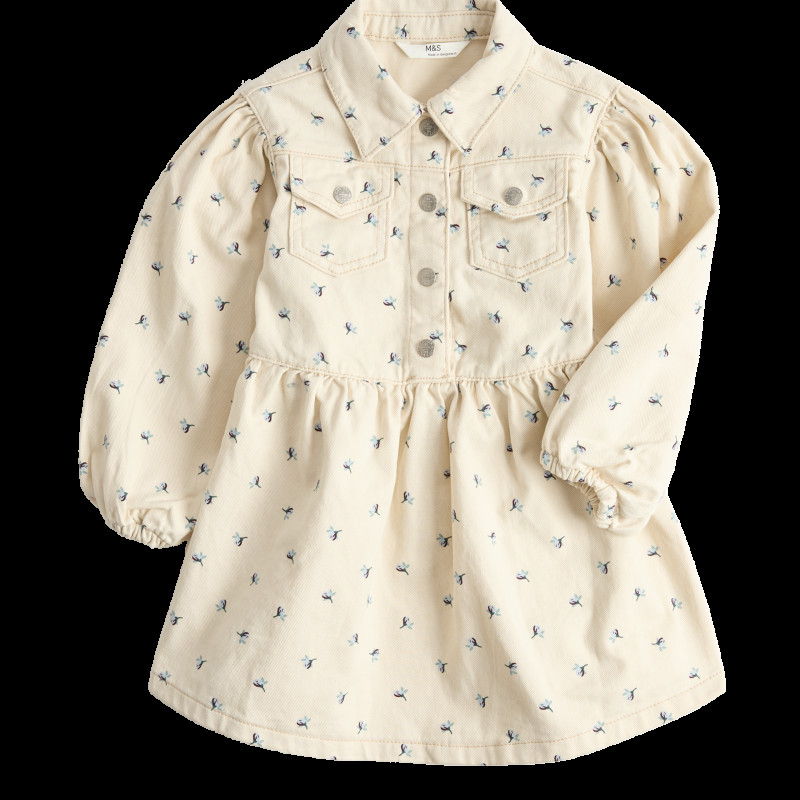 Denim Floral Dress (2-10 Yrs)