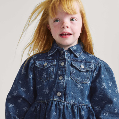 Denim Floral Dress (2-10 Yrs)