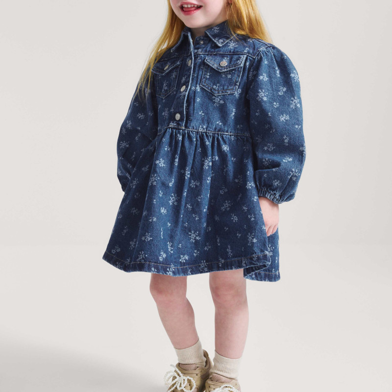 Denim Floral Dress (2-10 Yrs)