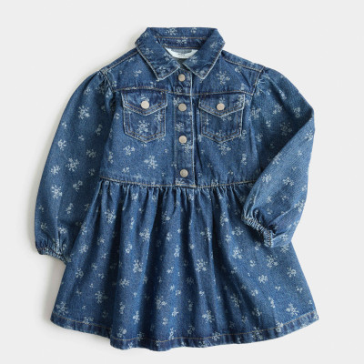 Denim Floral Dress (2-10 Yrs)