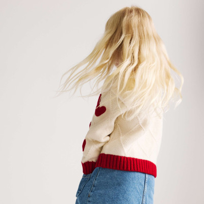 3D Heart Knit Jumper (2-8 Yrs)