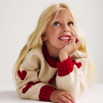 3D Heart Knit Jumper (2-8 Yrs)