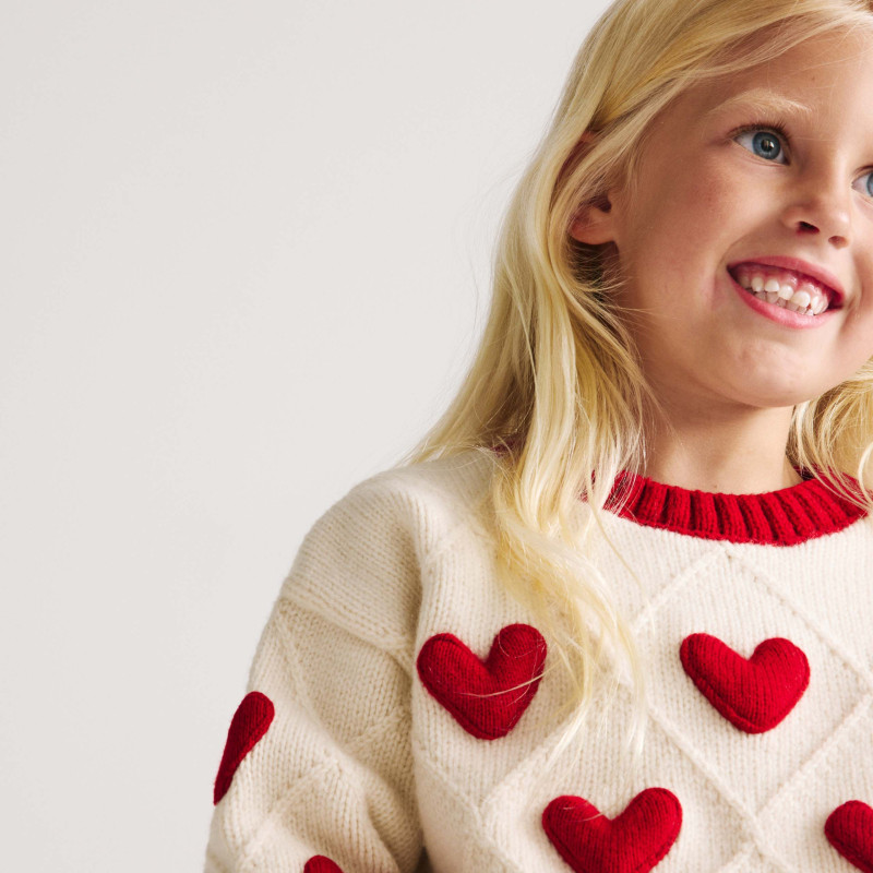 3D Heart Knit Jumper (2-8 Yrs)