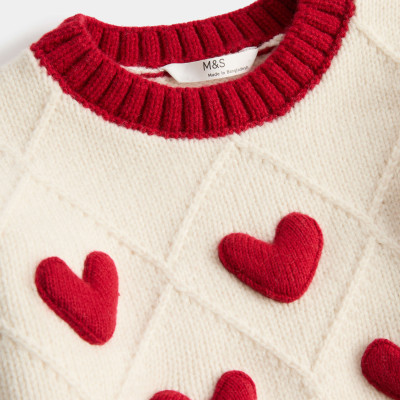 3D Heart Knit Jumper (2-8 Yrs)