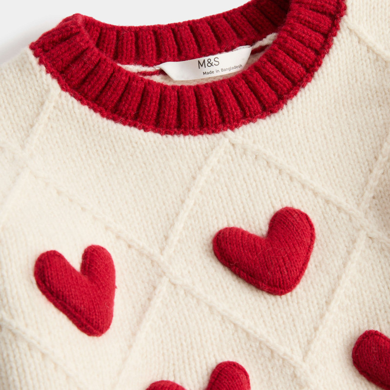 3D Heart Knit Jumper (2-8 Yrs)