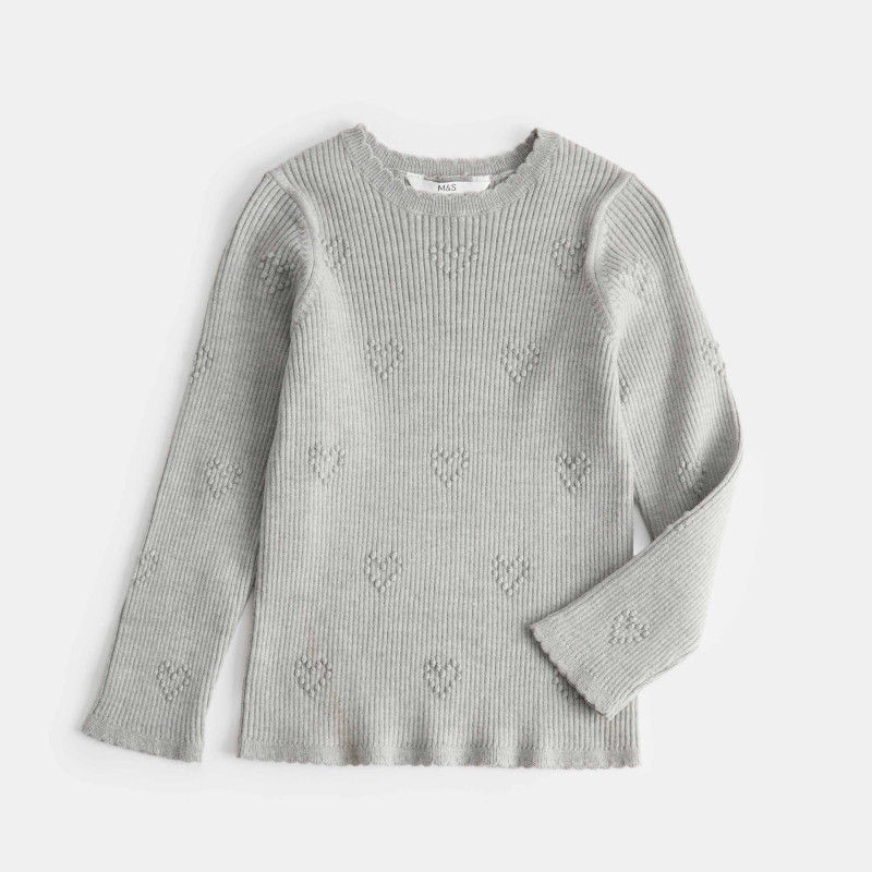 Heart Textured Knitted Top (2-10 Years)