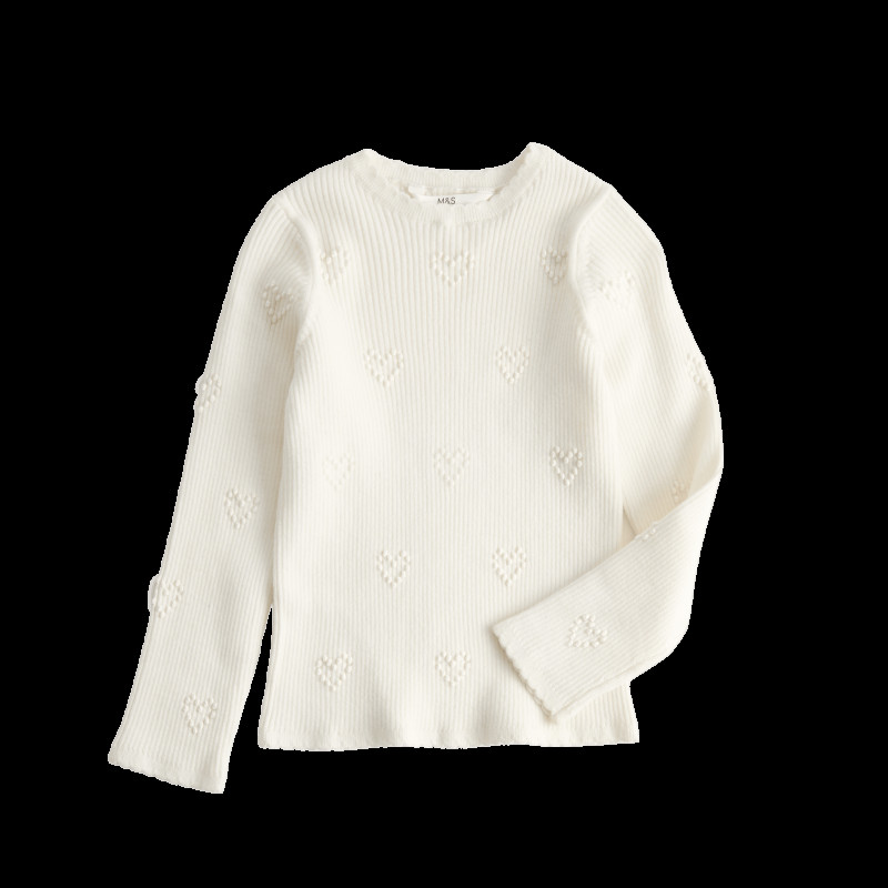 Heart Textured Knitted Top (2-10 Years)