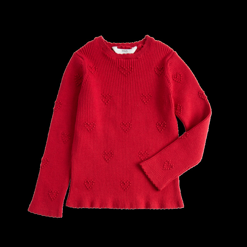 Heart Textured Knitted Top (2-10 Years)