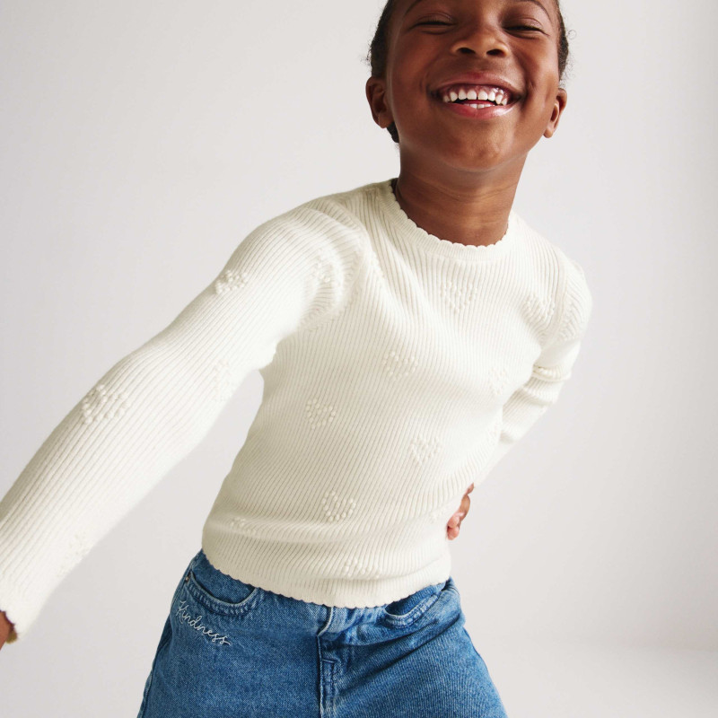 Heart Textured Knitted Top (2-10 Years)