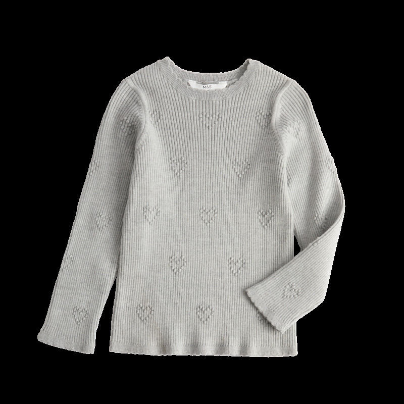 Heart Textured Knitted Top (2-10 Years)