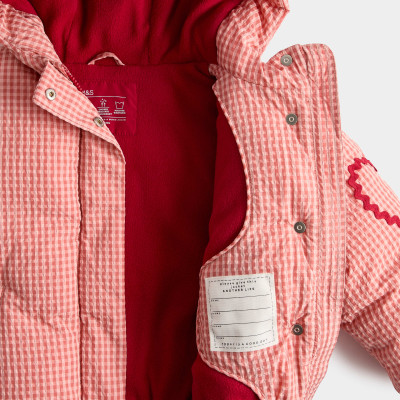Gingham Hooded Puffer Coat (2-8 Yrs)