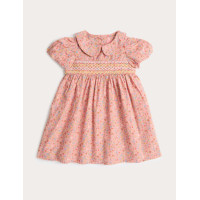 Pure Cotton Floral Smock Dress (0-3 Yrs)