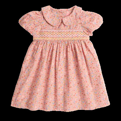 Pure Cotton Floral Smock Dress (0-3 Yrs)