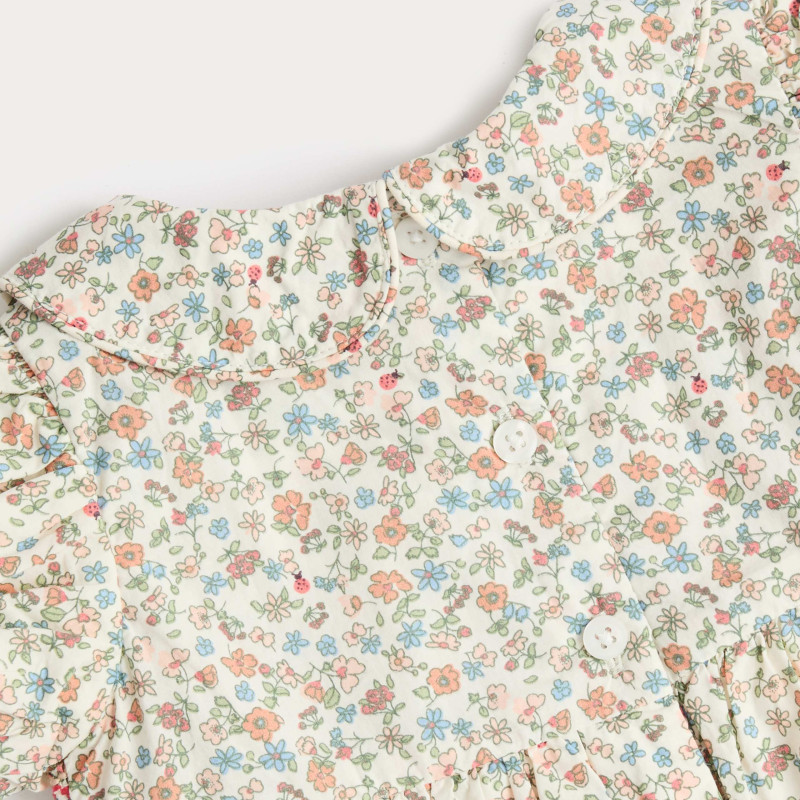Pure Cotton Floral Smock Dress (0-3 Yrs)