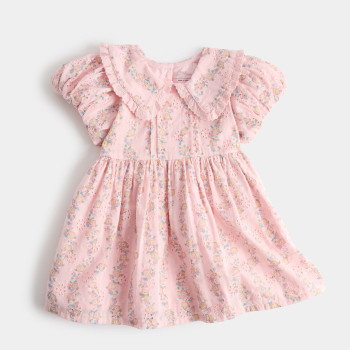 Pure Cotton Floral Collared Dress (0-5 Yrs)