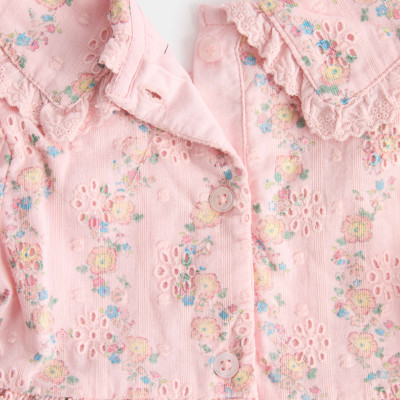 Pure Cotton Floral Collared Dress (0-5 Yrs)