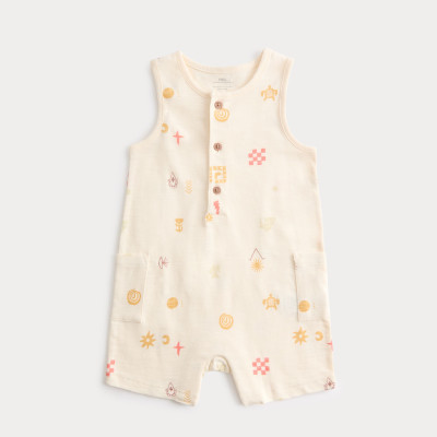 Pure Cotton Jersey Island Print Romper (0-3 Yrs)