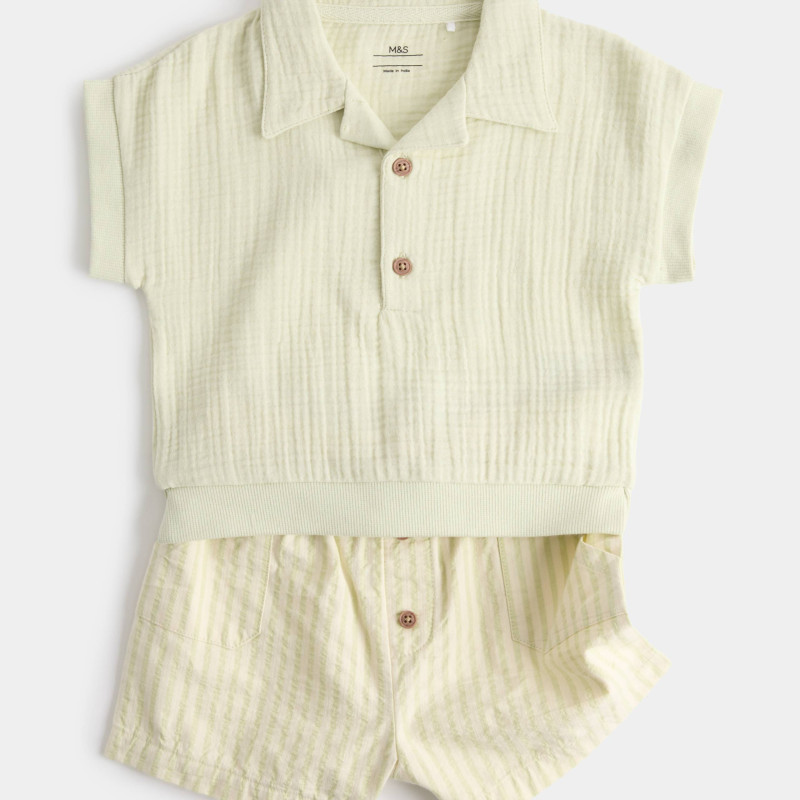Pure Cotton Triple Cloth Top & Shorts (0-5 Yrs)