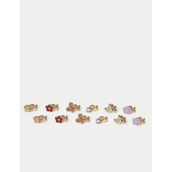 Pretty Motif Clip On 6 Pack Earring