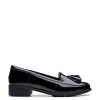 Patent Leather Tassel Slip On Loafers