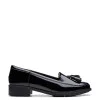 Patent Leather Tassel Slip On Loafers
