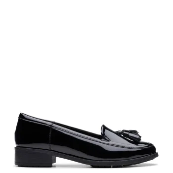 Patent Leather Tassel Slip On Loafers