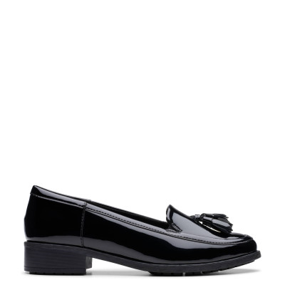Patent Leather Tassel Slip On Loafers