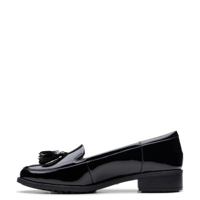 Patent Leather Tassel Slip On Loafers