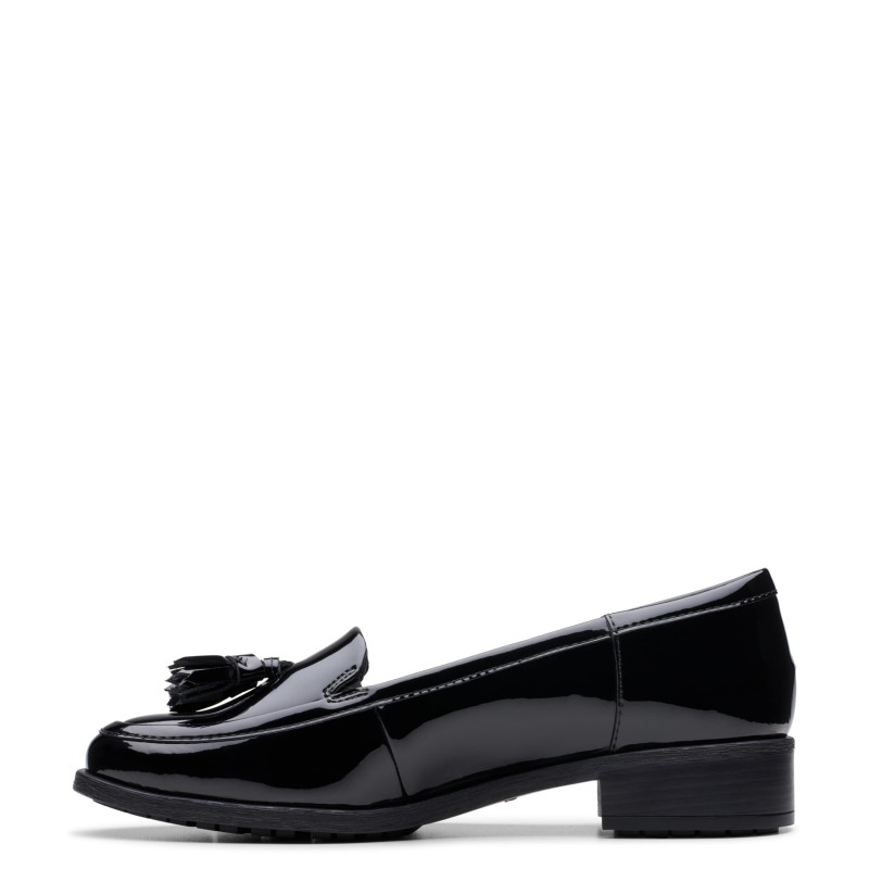 Patent Leather Tassel Slip On Loafers