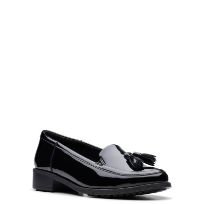 Patent Leather Tassel Slip On Loafers