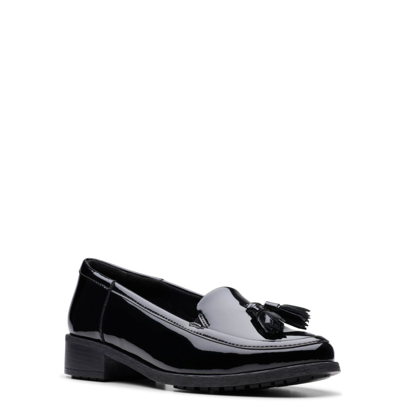 Patent Leather Tassel Slip On Loafers
