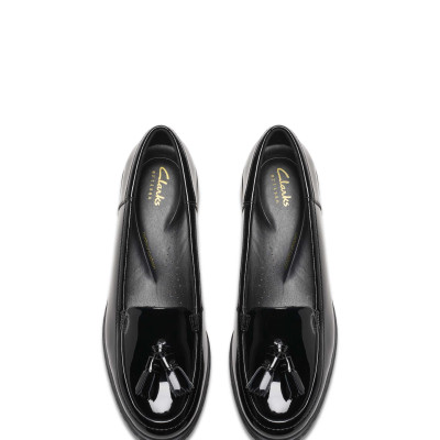 Patent Leather Tassel Slip On Loafers