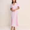 Polka Dot V-Neck Midi Tea Dress