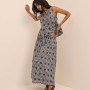 Cotton Rich Checked Midi A-Line Skirt