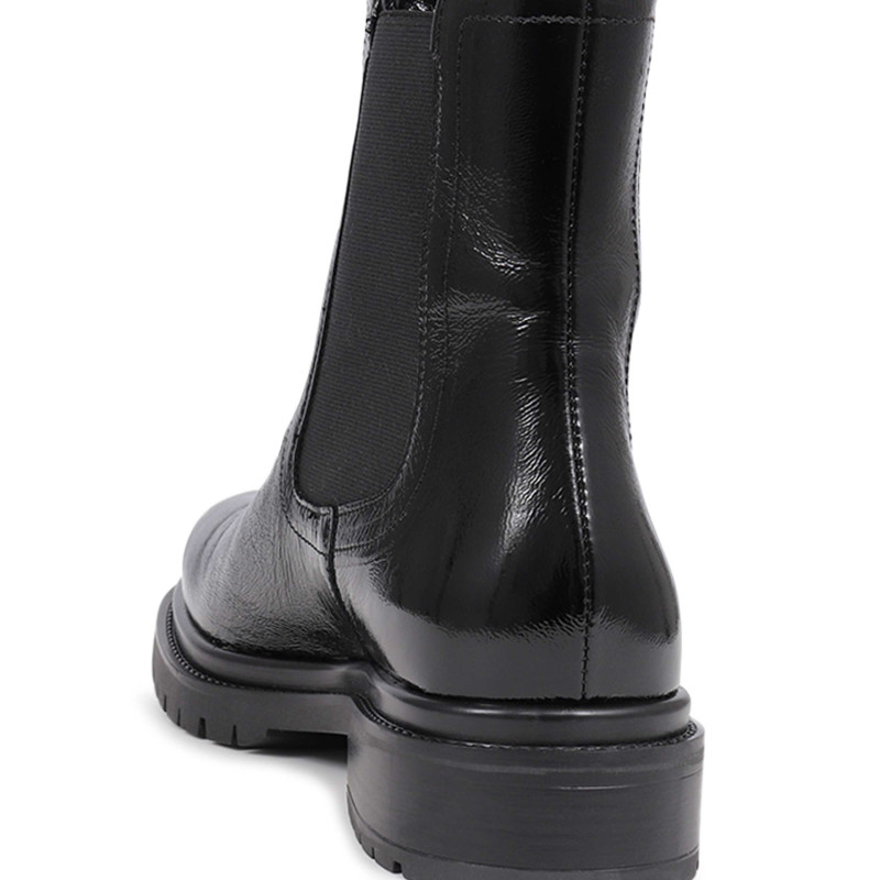 Patent Leather Chelsea Ankle Boots