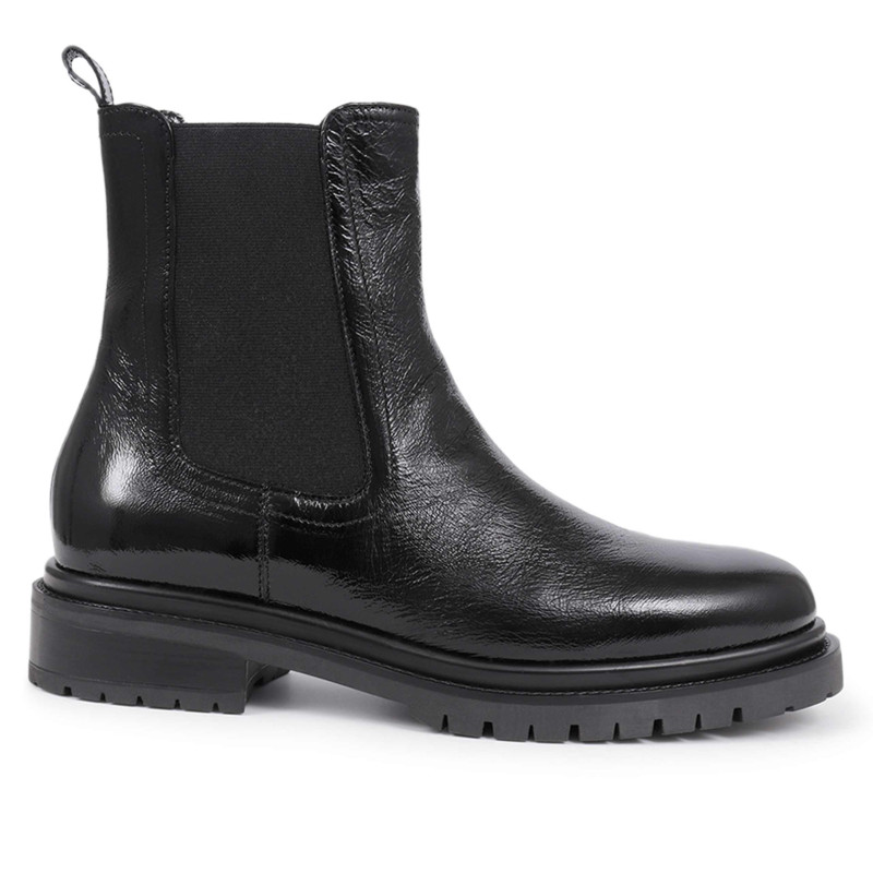 Patent Leather Chelsea Ankle Boots