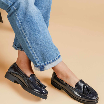 Patent Leather Tassel Loafers