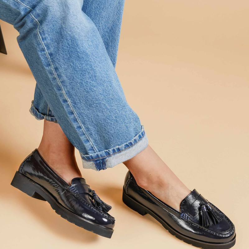 Patent Leather Tassel Loafers