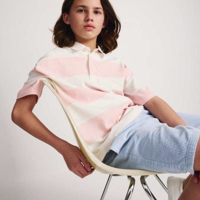 Pure Cotton Short Sleeve Rugby Shirt (6-16 Yrs)