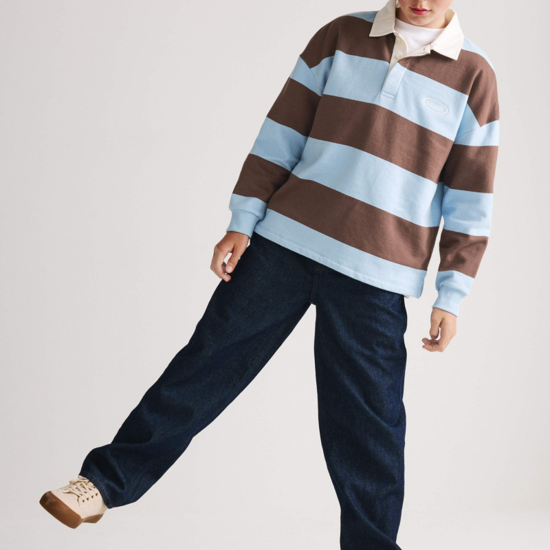 Pure Cotton Striped Rugby Sweatshirt (6-16 Yrs)