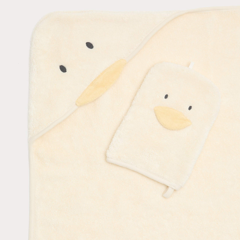 Pure Cotton Duck Towel and Mitt Set