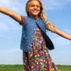 Denim Floral Embroidered Waistcoat (1-12 Yrs)