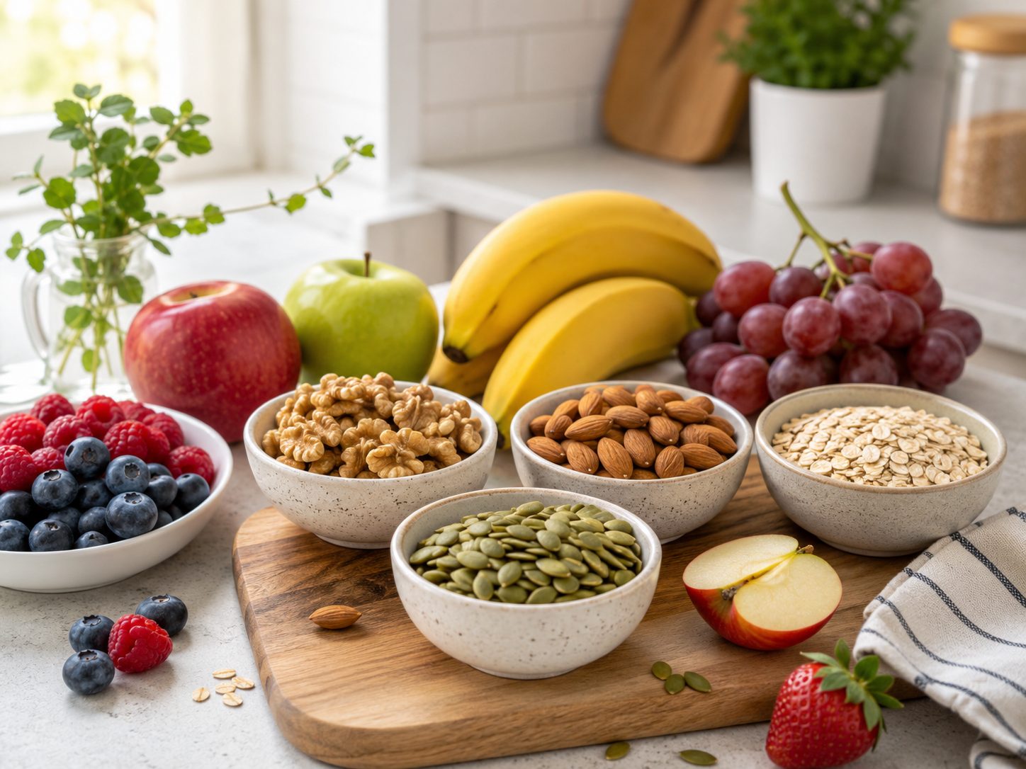Healthy breakfast spread supporting a holistic approach to beauty and wellbeing