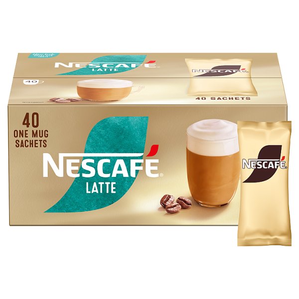 NESCAFE Latte Instant Coffee Sachets - 40 x 18g (1 x 40pk)